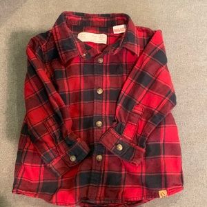 Zara baby plaid button down